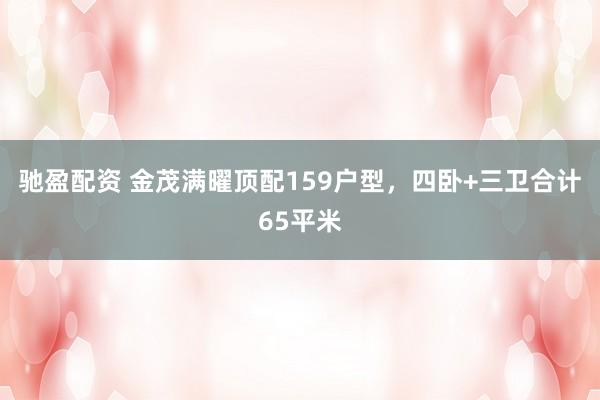 驰盈配资 金茂满曜顶配159户型，四卧+三卫合计65平米